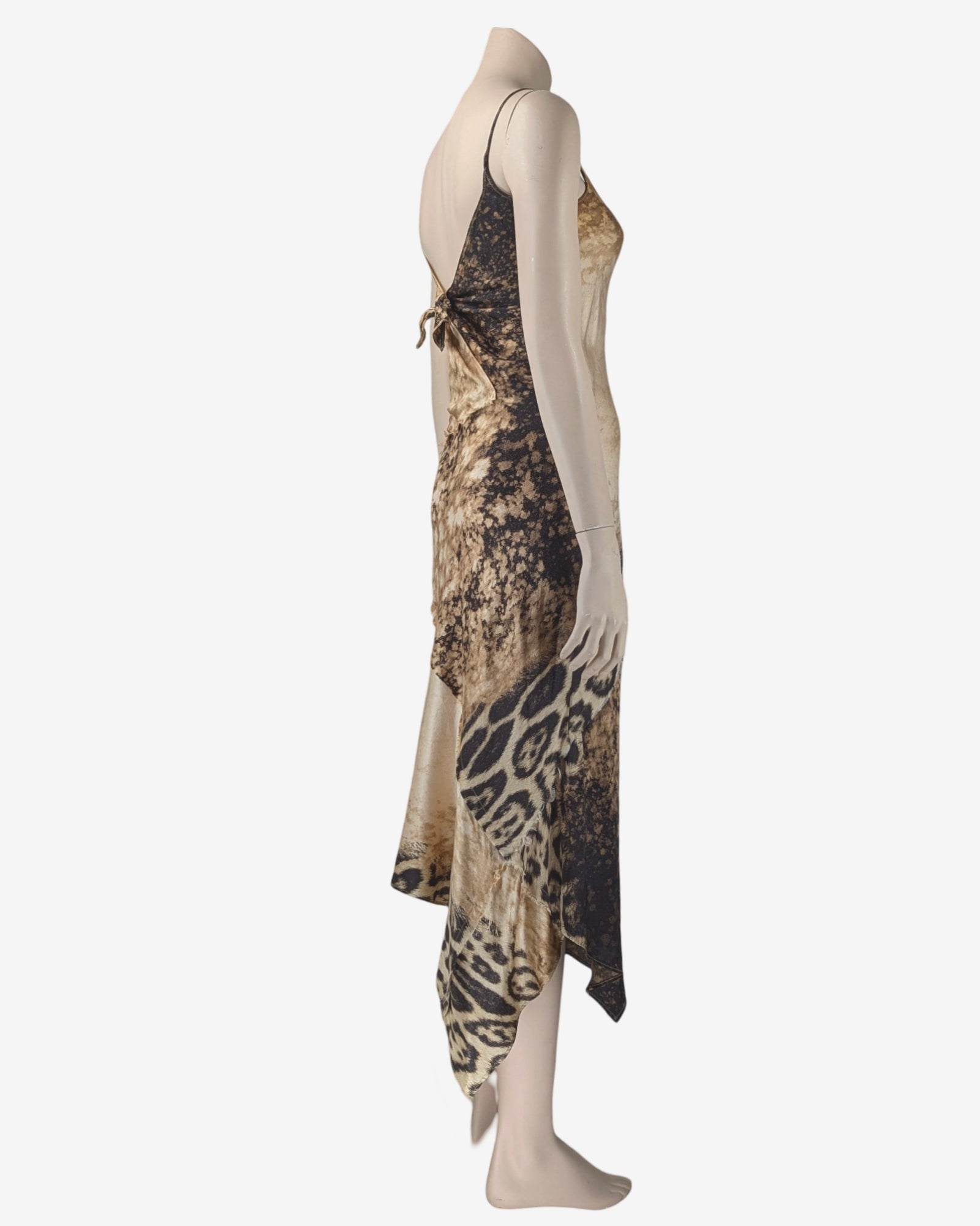 Roberto Cavalli Tan Abstract and Leopard Print Slip Dress – SOIR Roberto Cavalli Tan Abstract and Leopard Print Slip Dress – SOIR