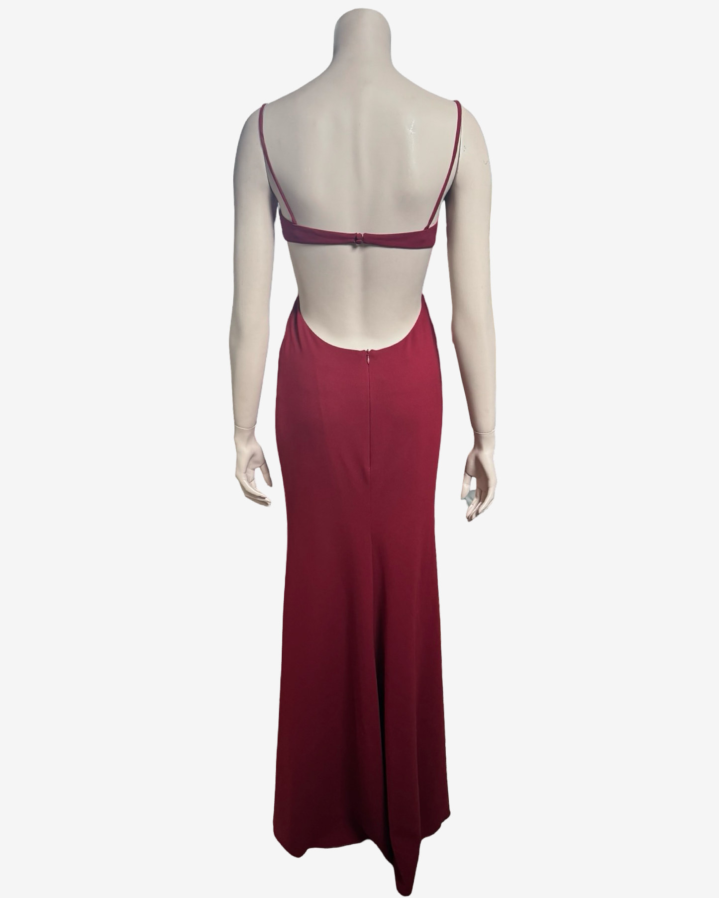 Sophie Sitbon Burgundy Cut‑Out Bow Maxi Dress