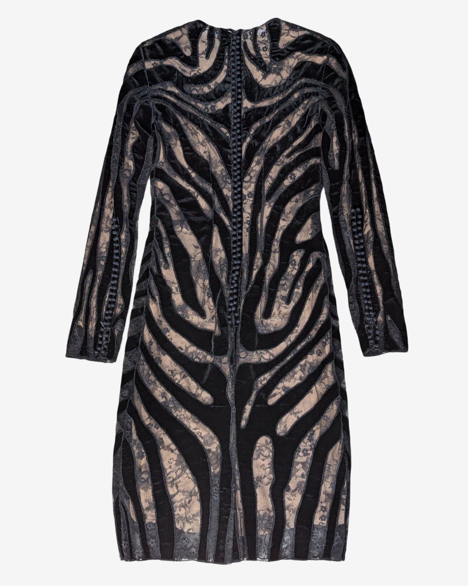 Tom Ford - F/W 2010 - Zebra Velvet Bodycon Couture Dress SOIR Tom Ford - F/W 2010 - Zebra Velvet Bodycon Couture Dress SOIR