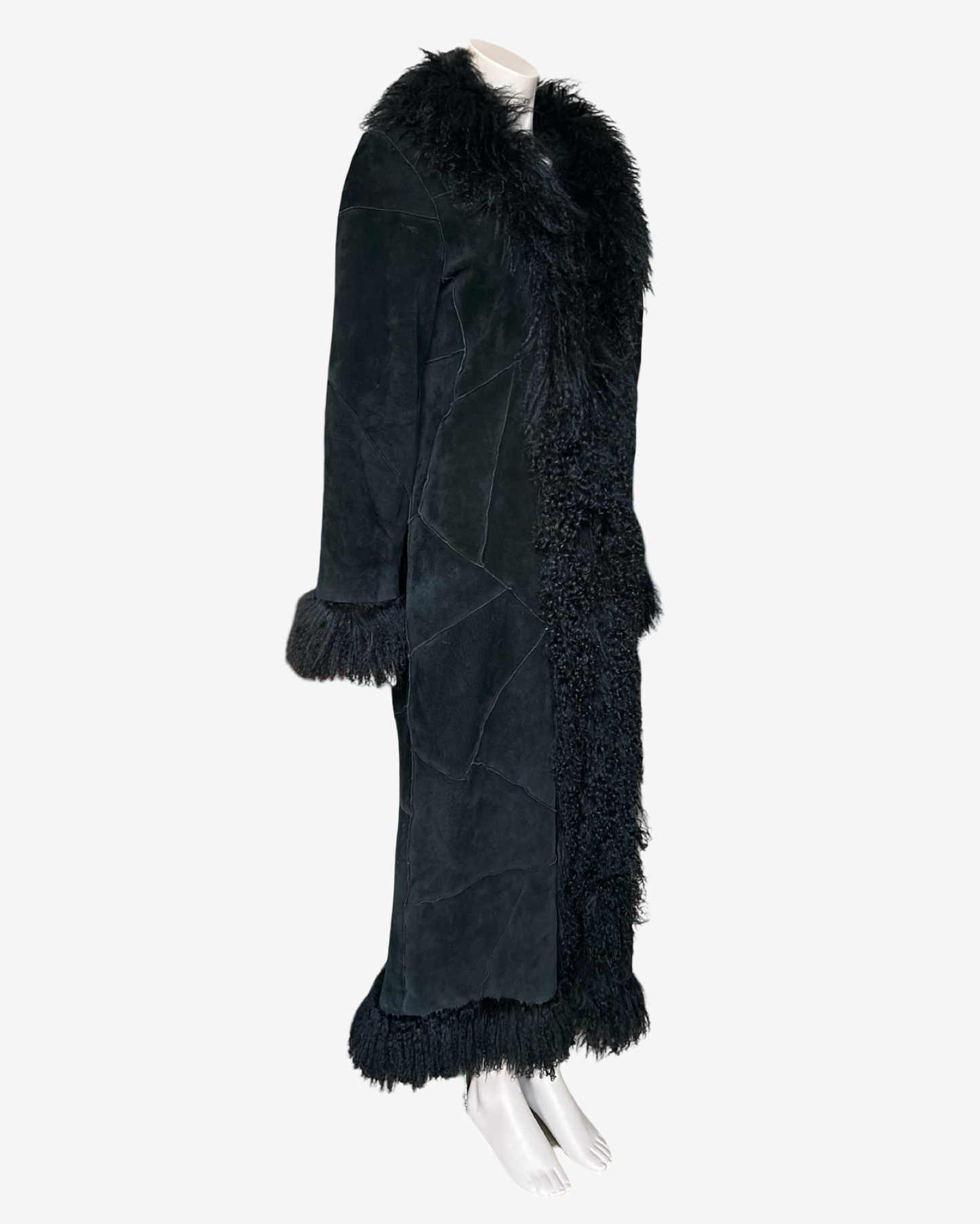 Vintage Black Extra Mongolian Fur