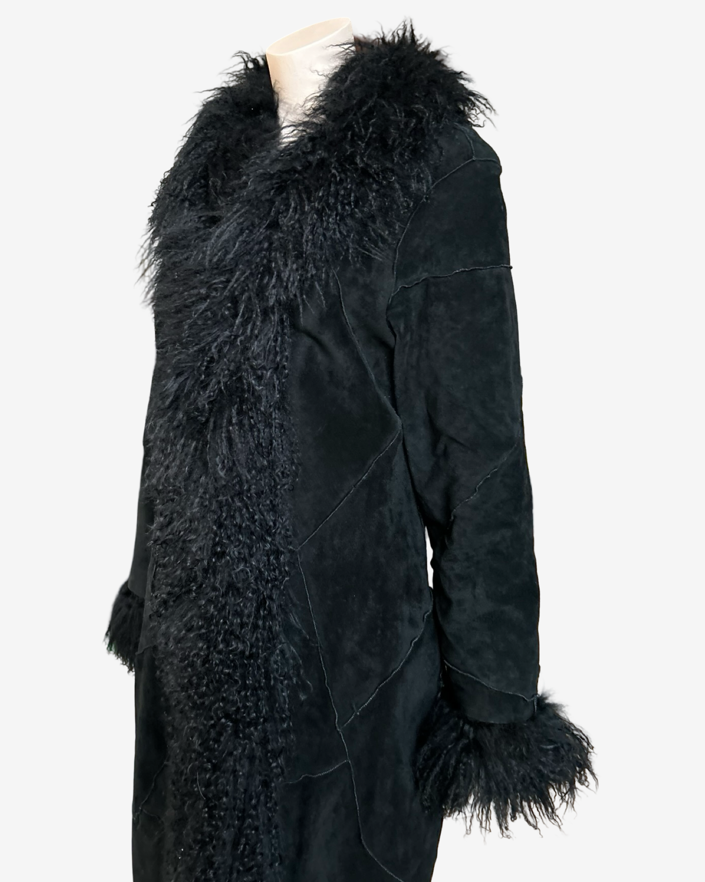 Vintage Black Extra Mongolian Fur