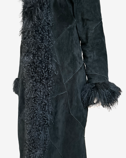 Vintage Black Extra Mongolian Fur