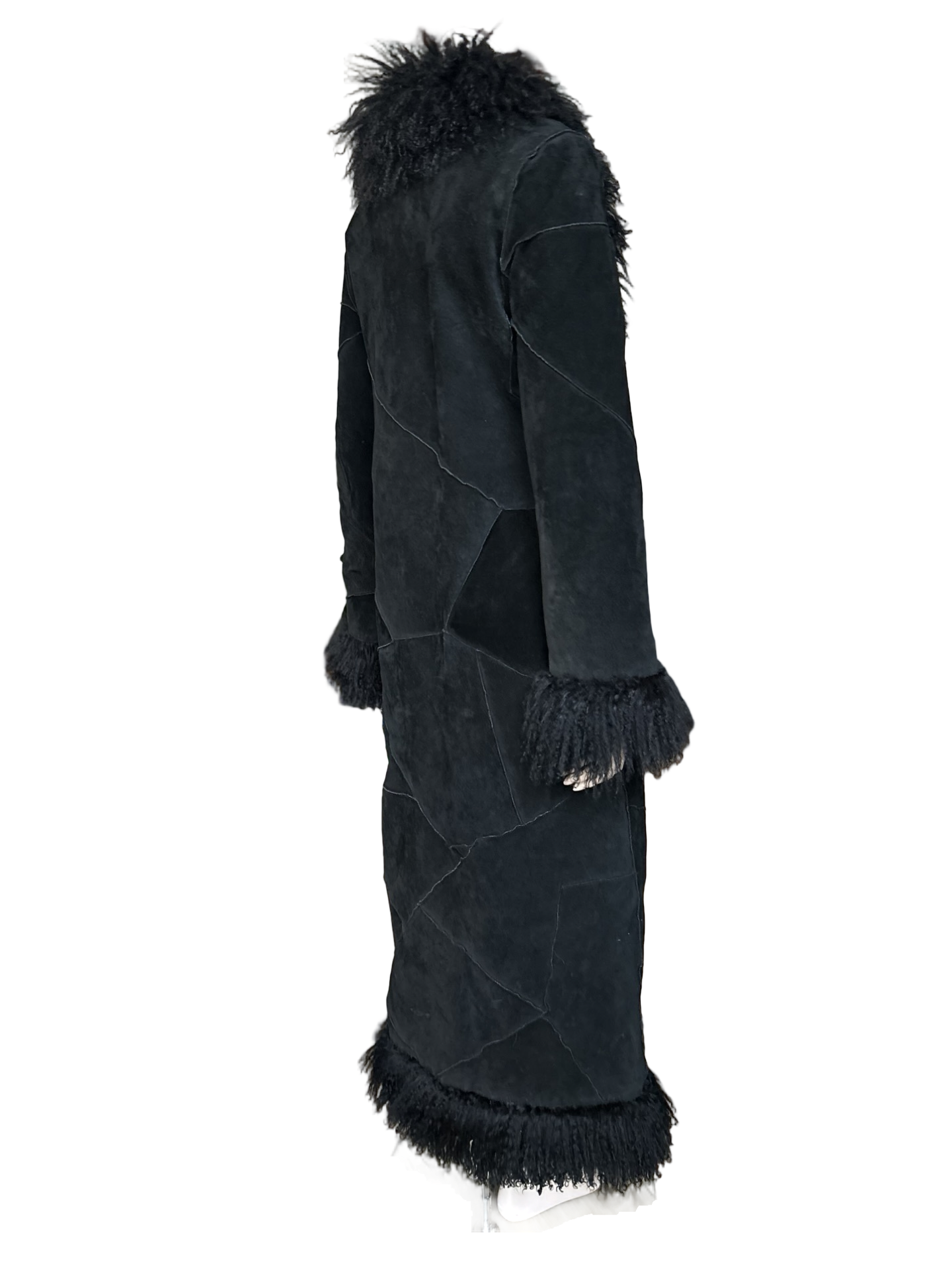 Vintage Black Extra Mongolian Fur