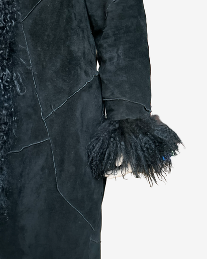 Vintage Black Extra Mongolian Fur