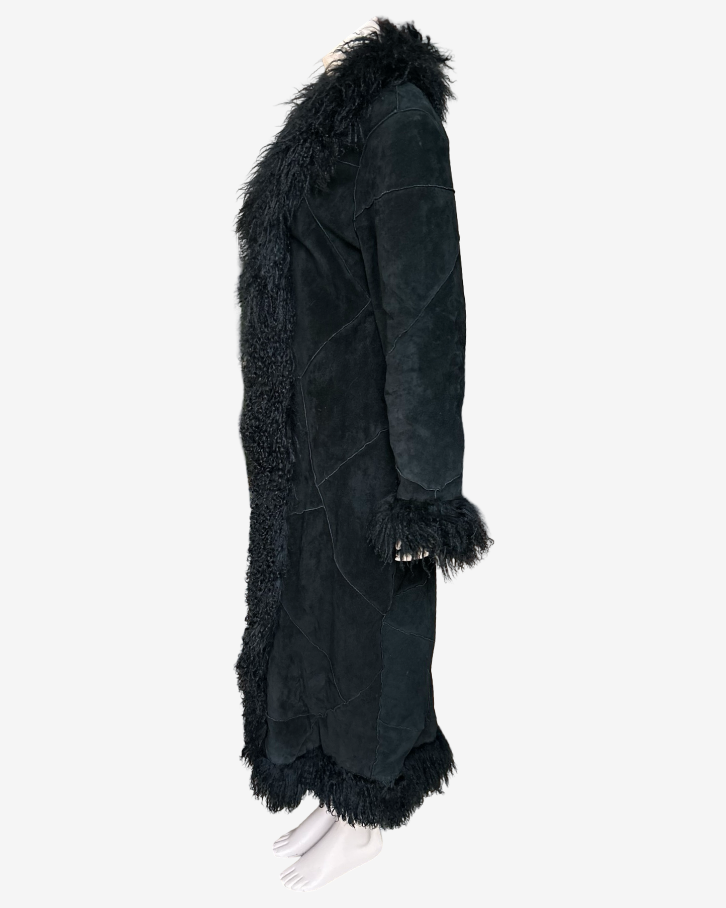 Vintage Black Extra Mongolian Fur