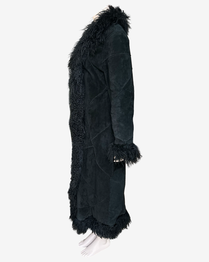 Vintage Black Extra Mongolian Fur