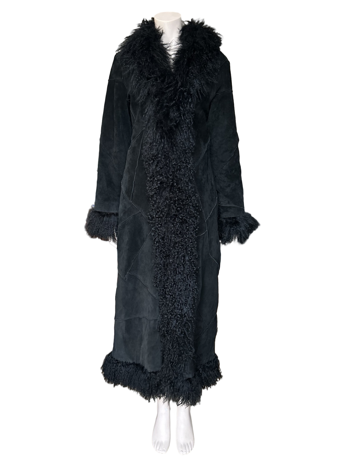 Vintage Black Extra Mongolian Fur