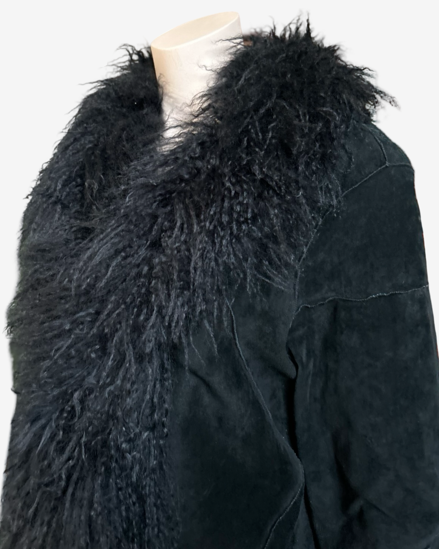 Vintage Black Extra Mongolian Fur