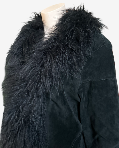 Vintage Black Extra Mongolian Fur