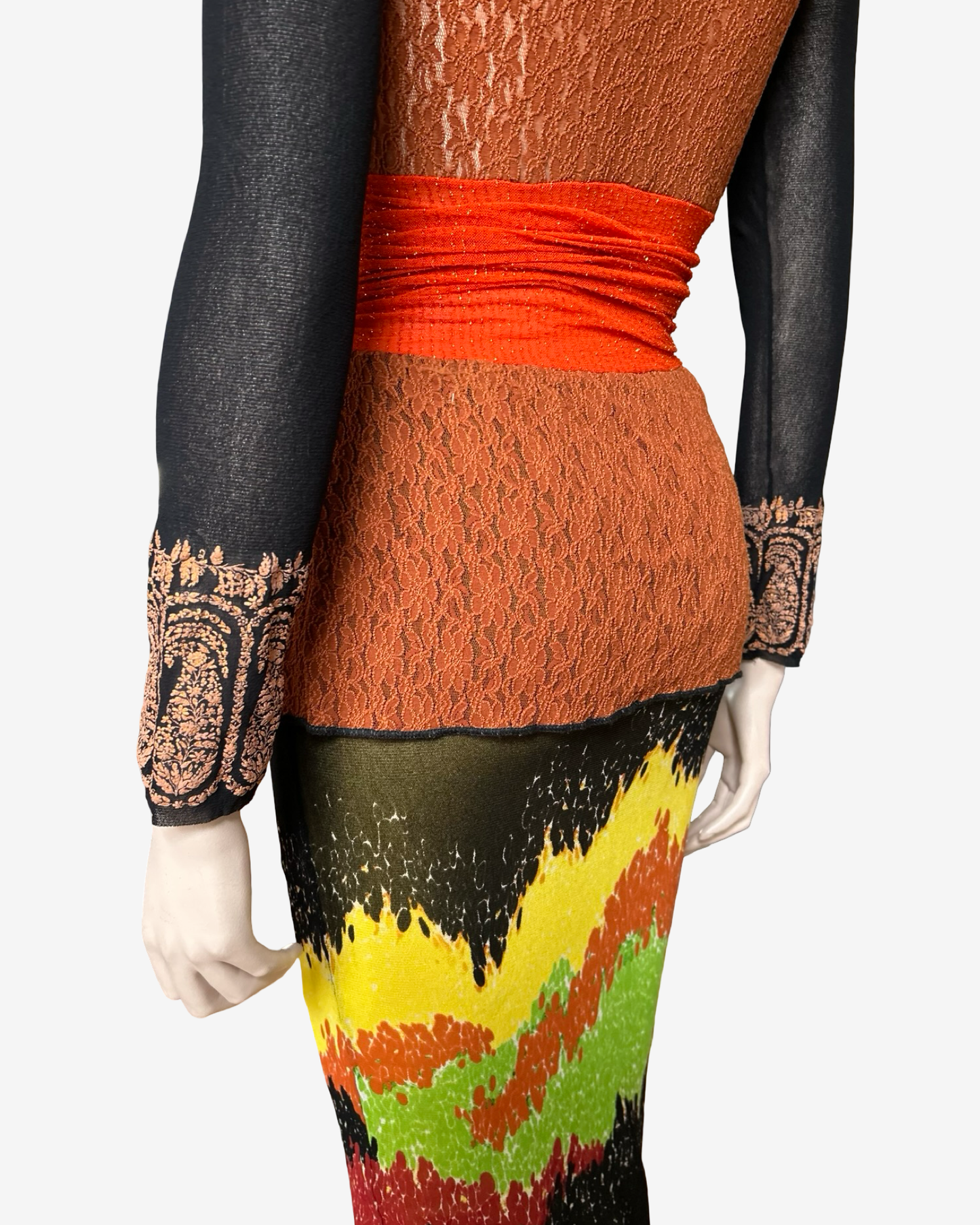 Jean Paul Gaultier S/S 1997 Mesh Patchwork Dress