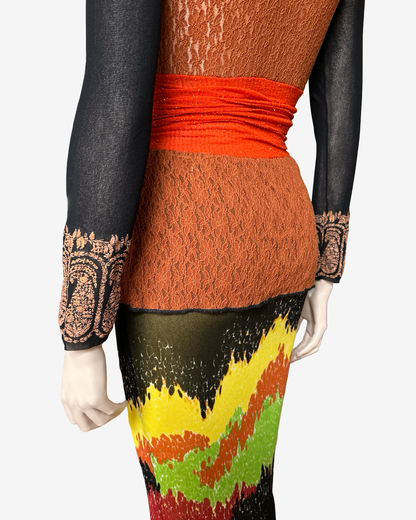 Jean Paul Gaultier S/S 1997 Mesh Patchwork Dress