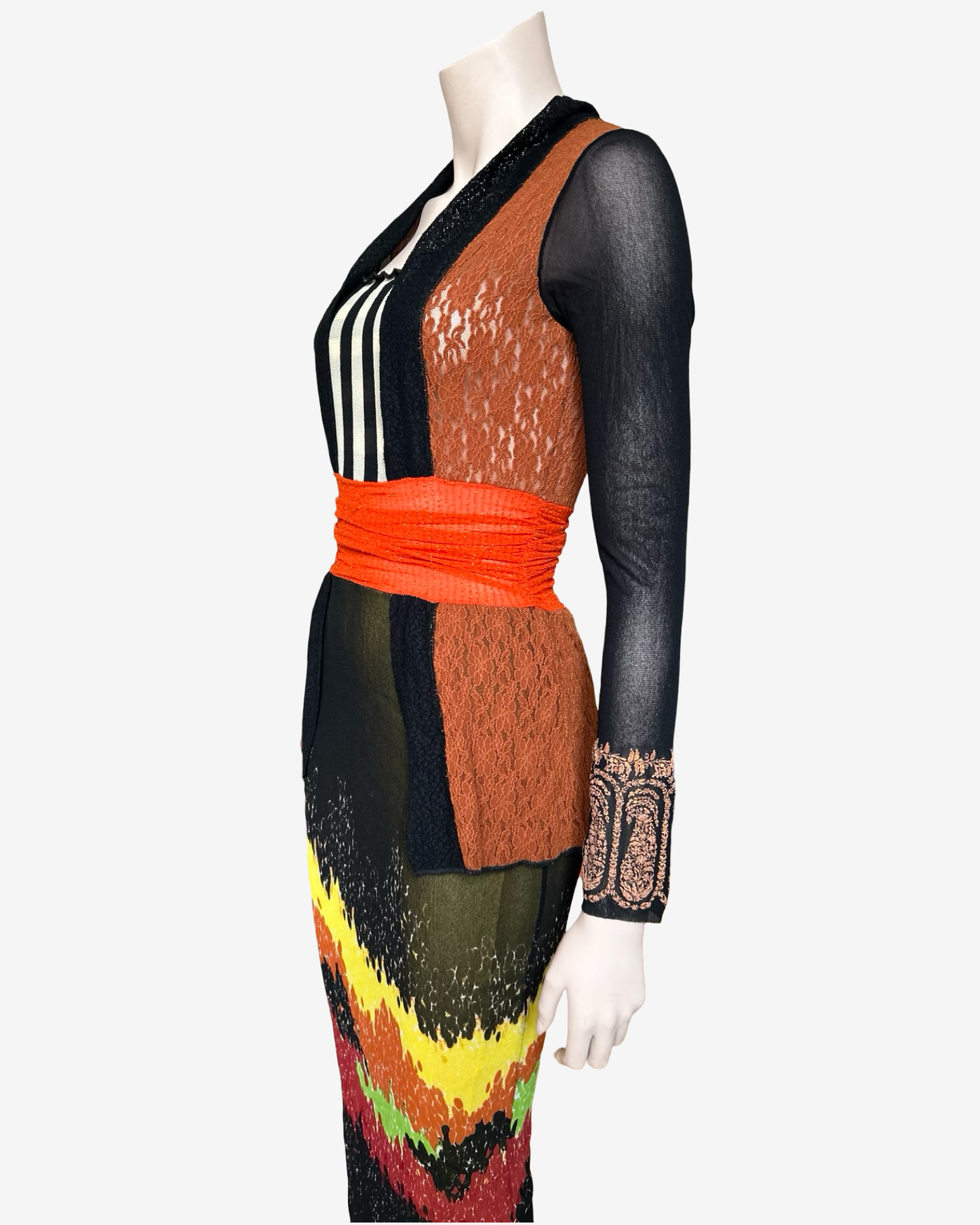 Jean Paul Gaultier S/S 1997 Mesh Patchwork Dress