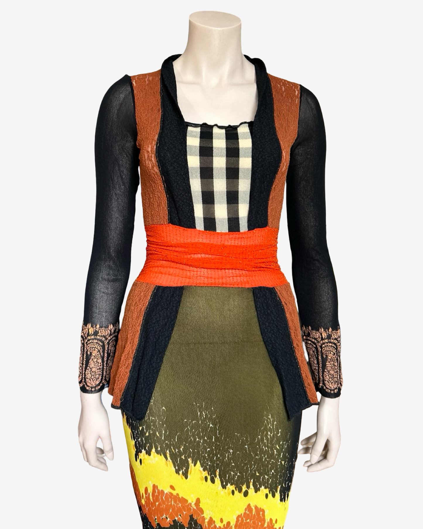 Jean Paul Gaultier S/S 1997 Mesh Patchwork Dress