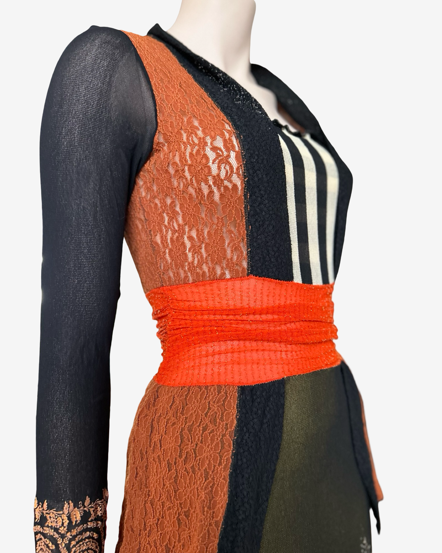 Jean Paul Gaultier S/S 1997 Mesh Patchwork Dress