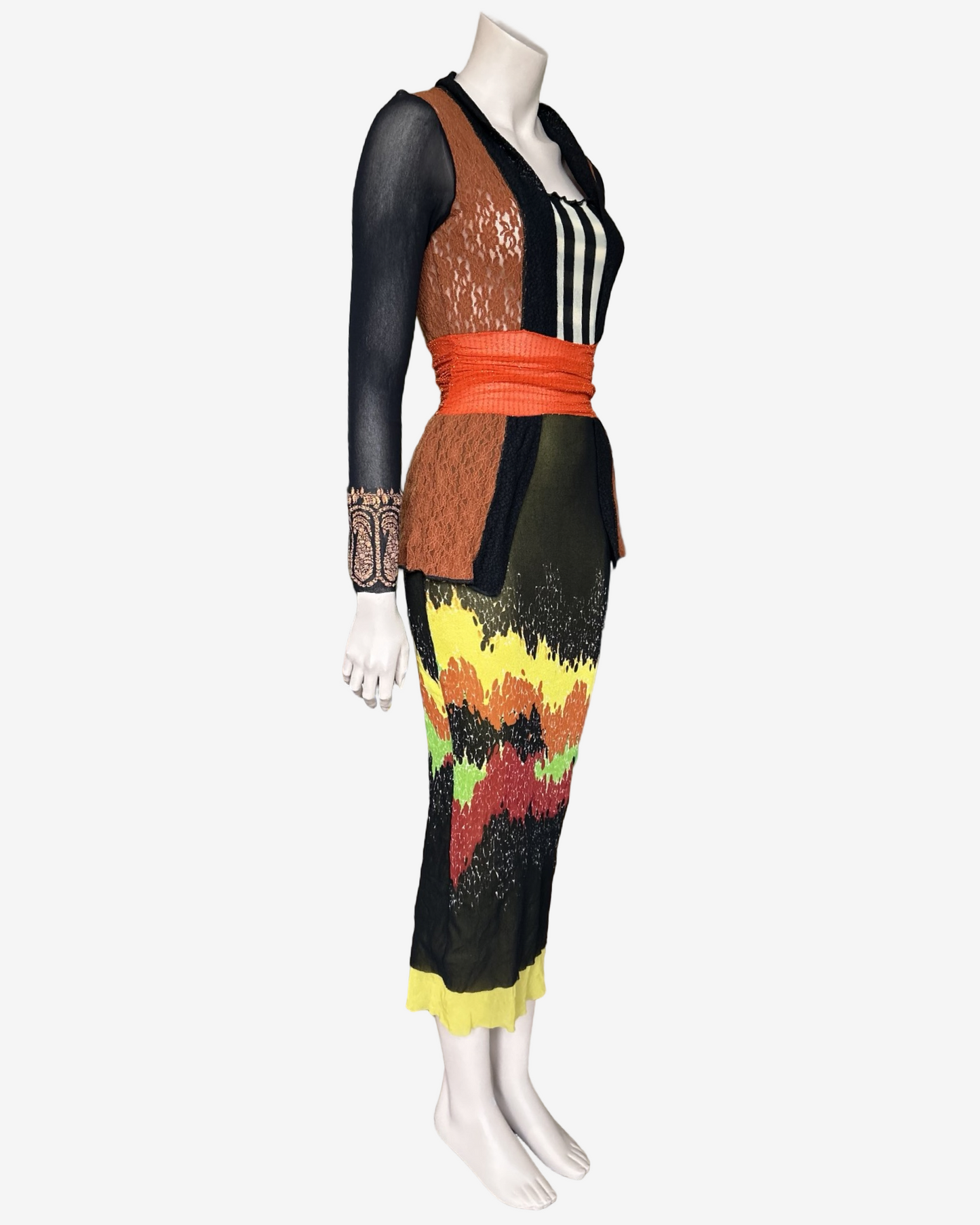 Jean Paul Gaultier S/S 1997 Mesh Patchwork Dress