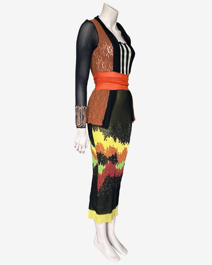 Jean Paul Gaultier S/S 1997 Mesh Patchwork Dress