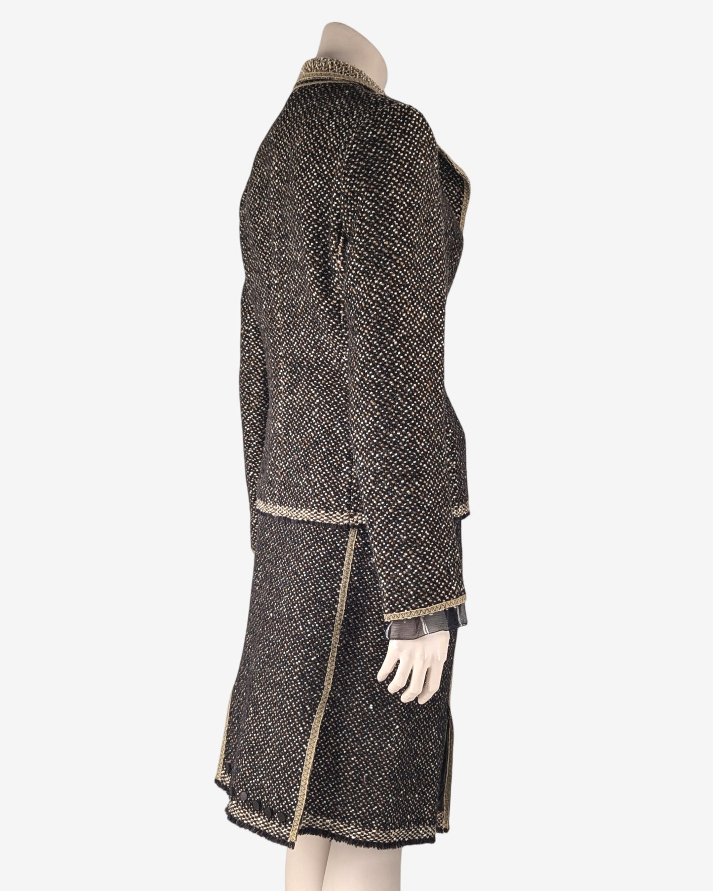 Prada F/W 2000 Tweed Woolen Suit Skirt