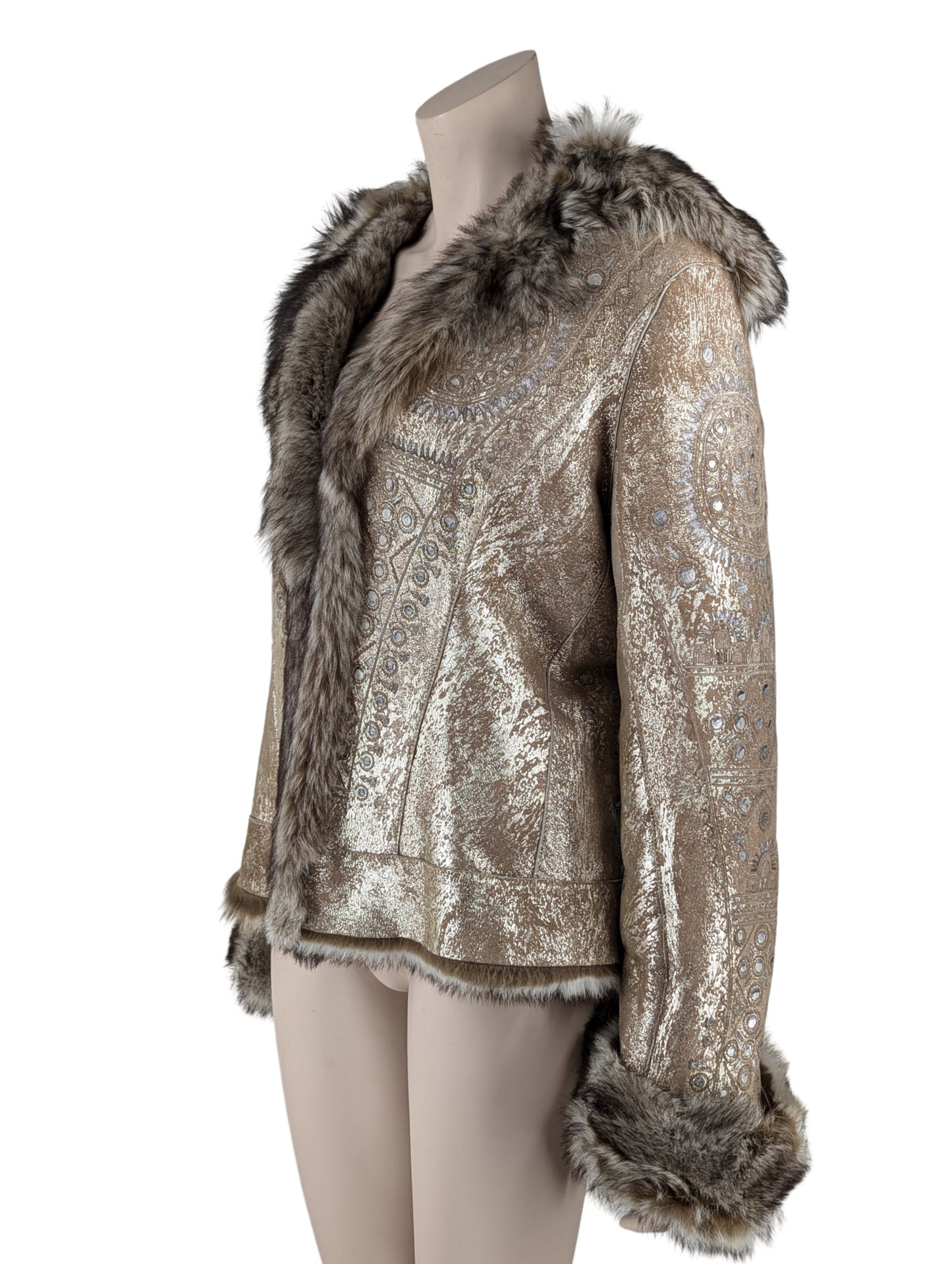 Roberto Cavalli Fall 2006 Fur Gold Embellished Jacket