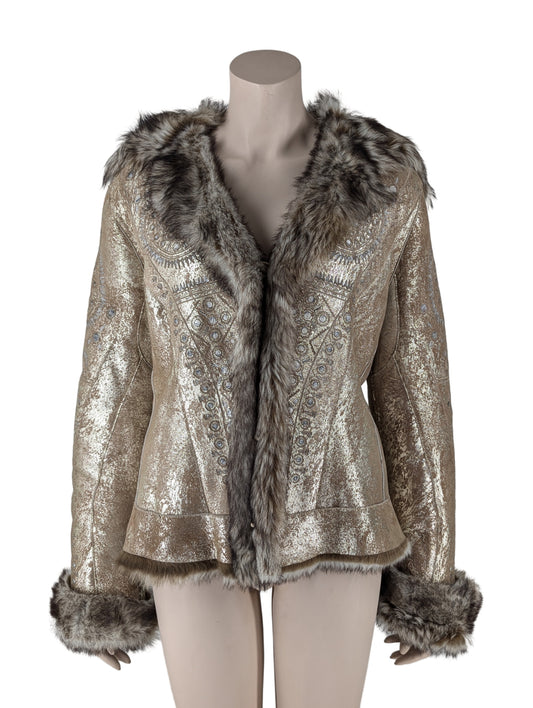 Roberto Cavalli Fall 2006 Fur Gold Embellished Jacket