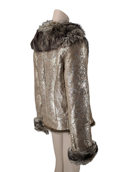 Roberto Cavalli Fall 2006 Fur Gold Embellished Jacket