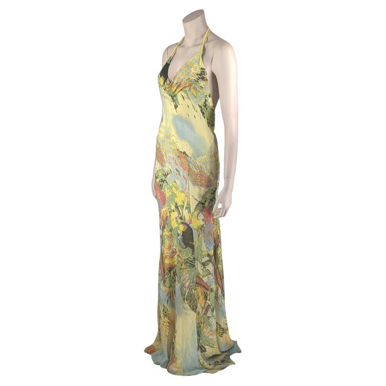Roberto Cavalli Abstract print Silk Gown