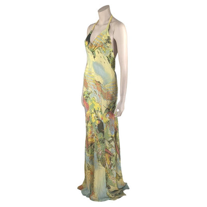 Roberto Cavalli Abstract print Silk Gown